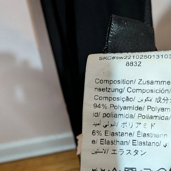 Black Sheer Mesh Maxi Dress Whimsigoth Mermaid Puddle Hem Mock Neck Gown M 6 - Picture 7 of 11